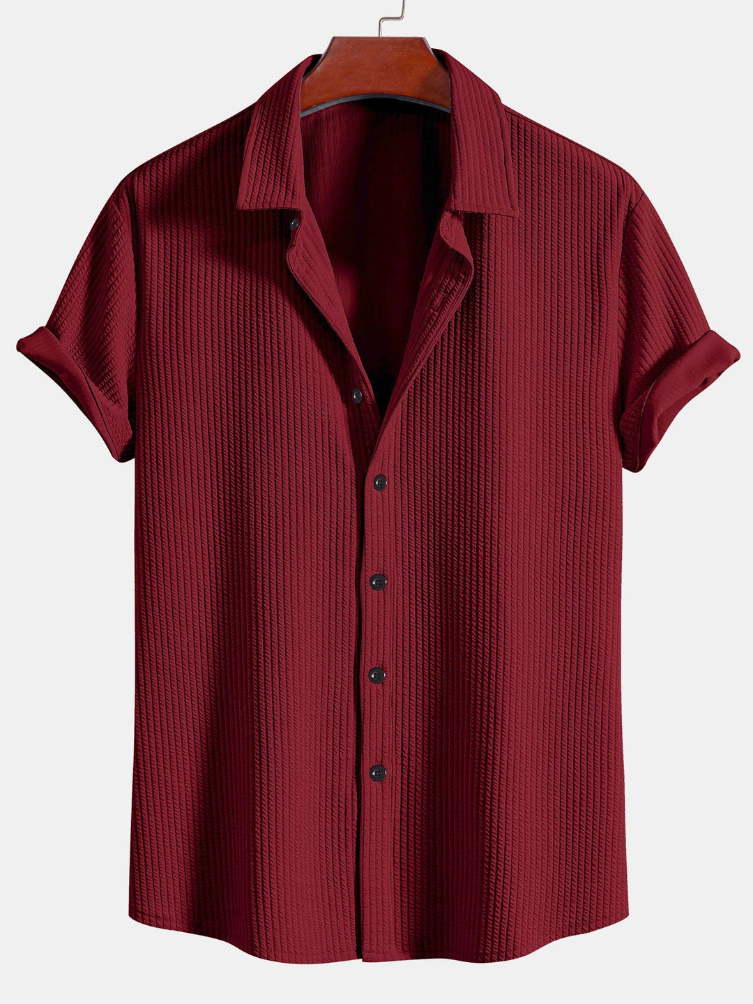 Muscle Fit Ribbed Button-Down Shirt & Shorts