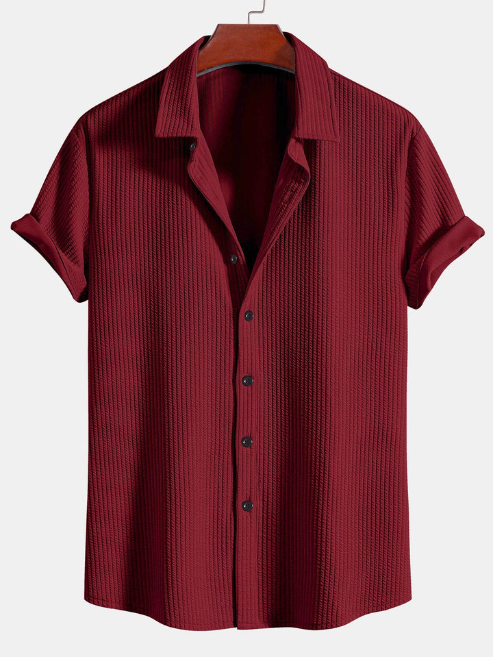 Muscle Fit Ribbed Button-Down Shirt & Shorts