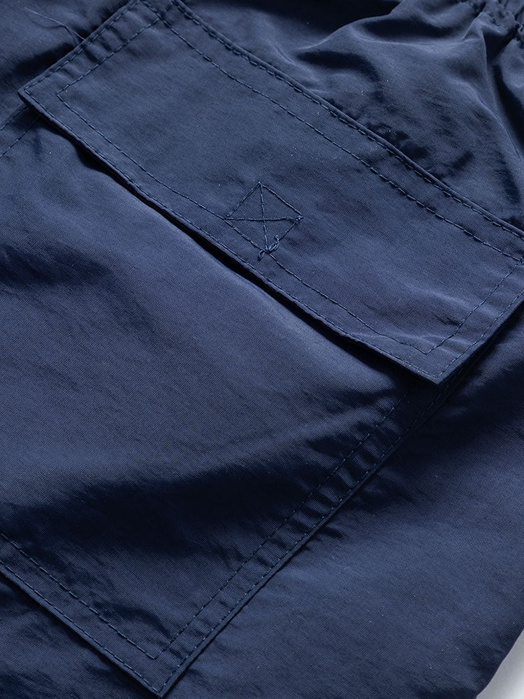 Color Block Geometry Print Button-Up Shirt & Swim Shorts