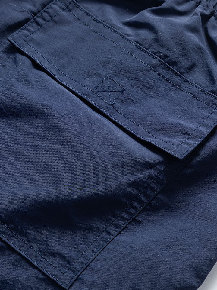 Color Block Geometry Print Button-Up Shirt & Swim Shorts
