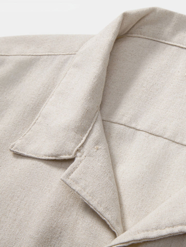 Linen Cuban Shirt with Pockets
