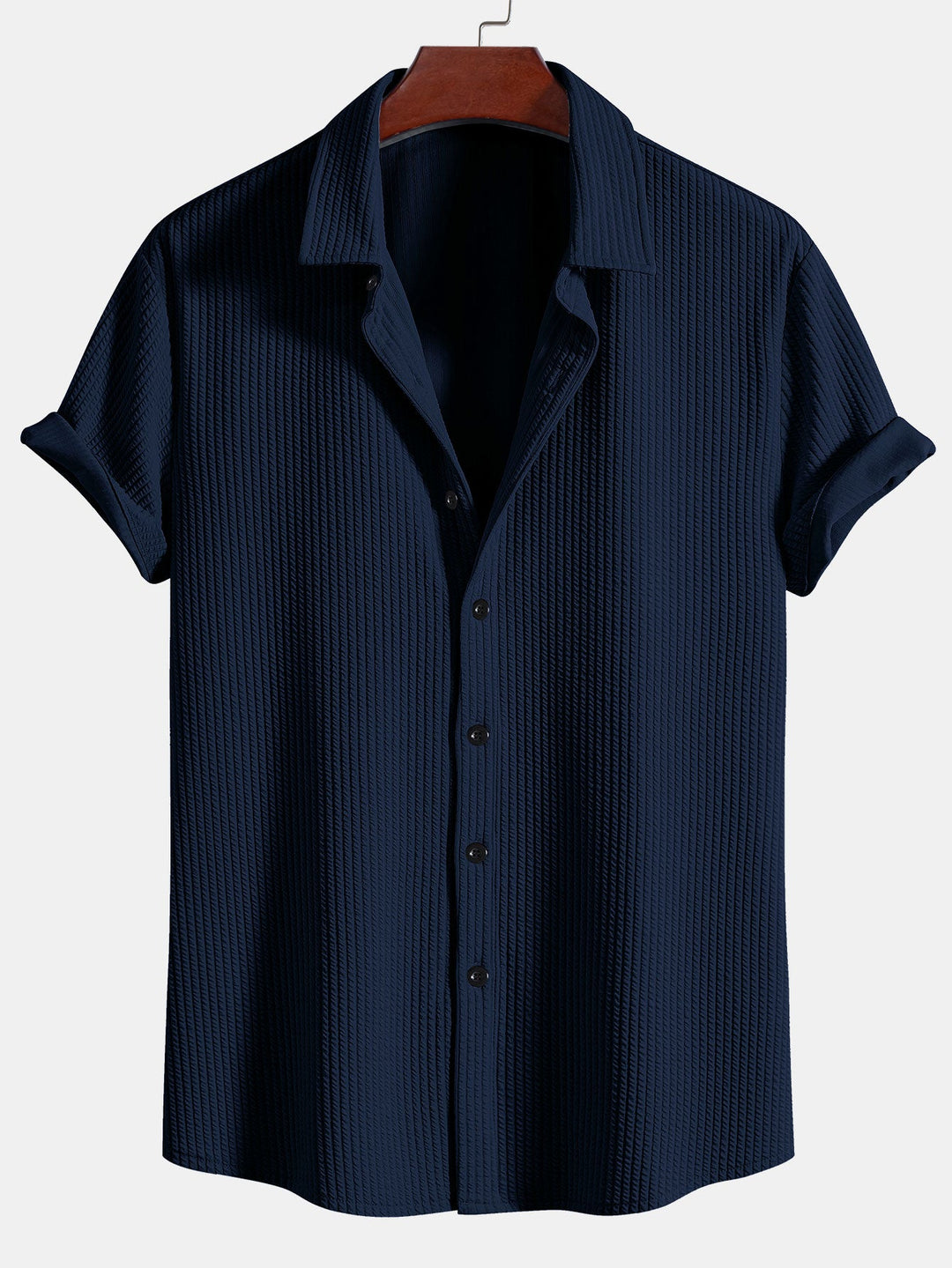 Muscle Fit Ribbed Button-Down Shirt & Shorts