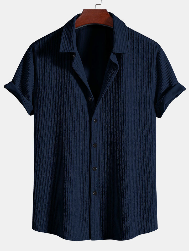 Muscle Fit Ribbed Button-Down Shirt & Shorts