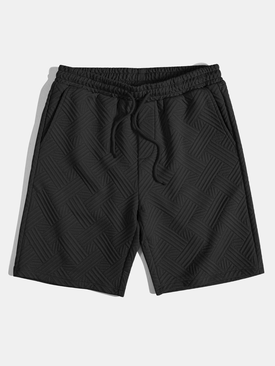 Striped jacquard button-down shirt & Drawstring shorts