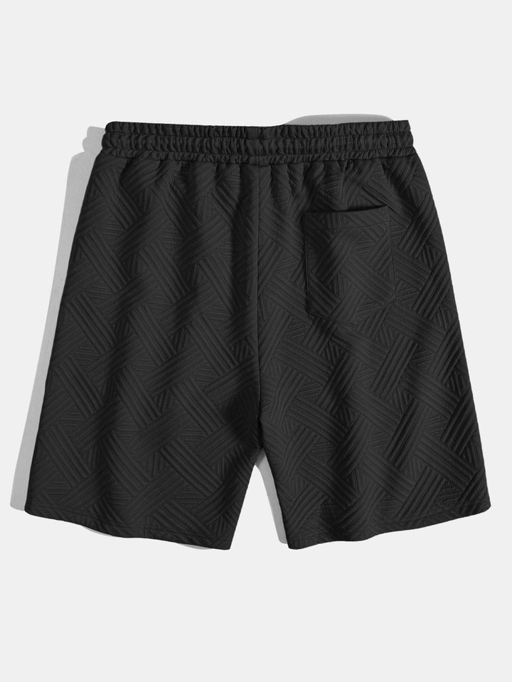 Striped jacquard button-down shirt & Drawstring shorts
