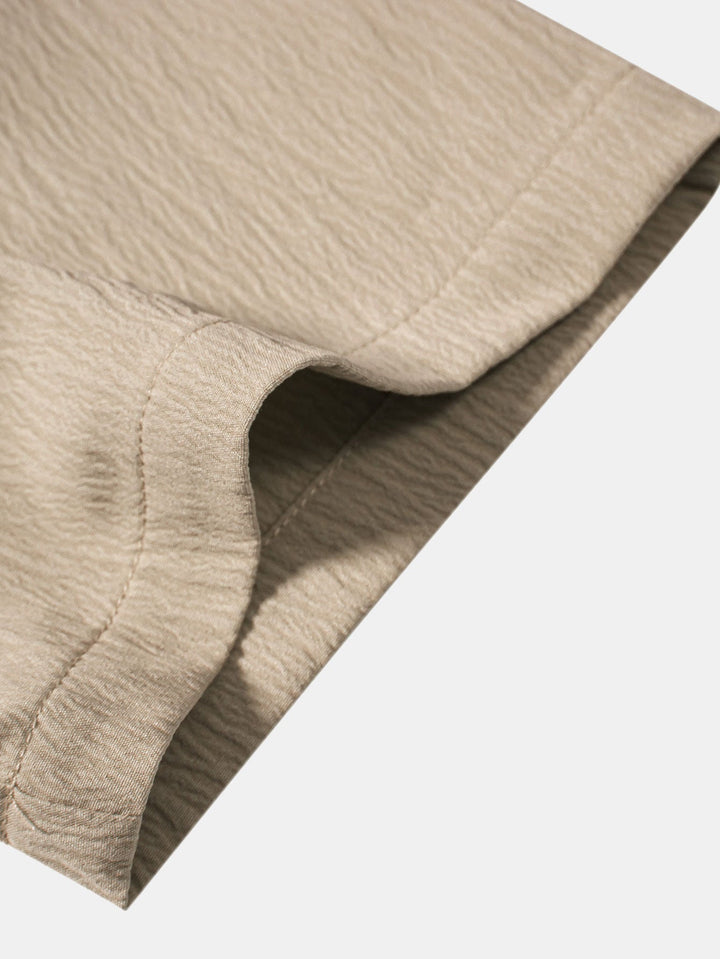 Wrinkled texture shirt & wrinkled Straight pants