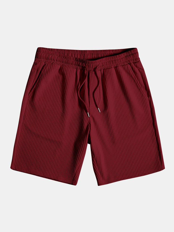 Muscle Fit Ribbed Button-Down Shirt & Shorts
