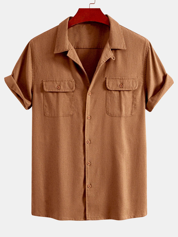 Linen Cuban Shirt with Pockets