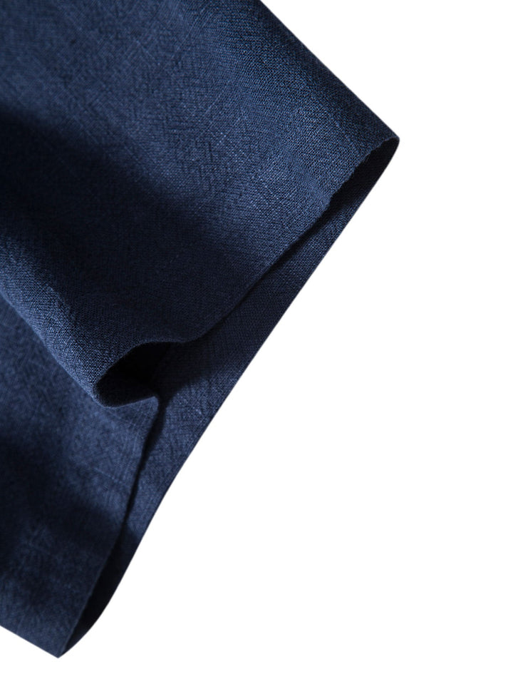 Linen Rayon Mix Button-Up Shirt
