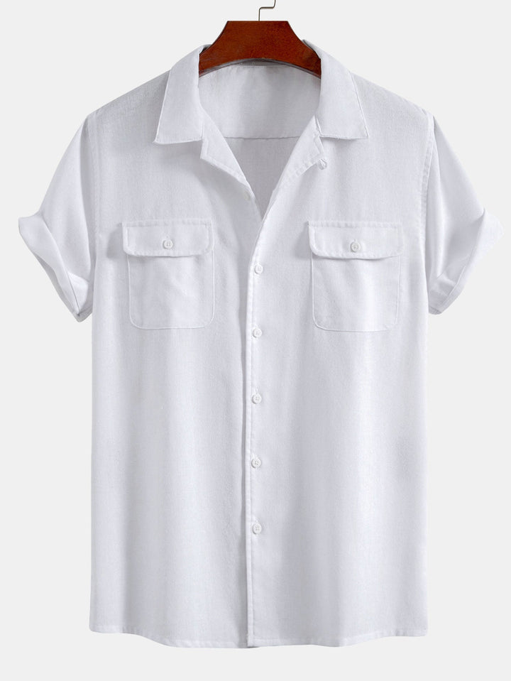 Linen Cuban Shirt with Pockets
