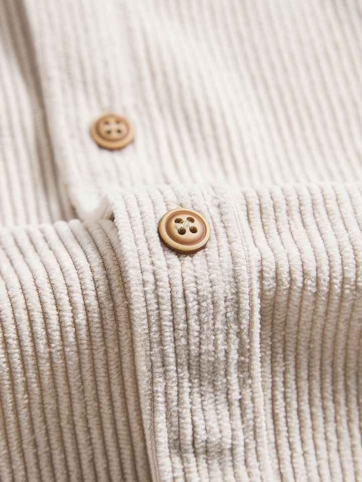 Cotton Button-Down Shirt with Short Sleeves