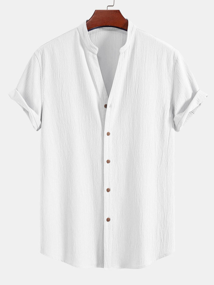 Wrinkled texture shirt & wrinkled Straight pants