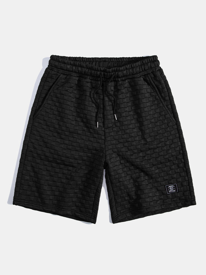 Checkerboard Jacquard Arc Hem Hooded T-Shirt & Checkerboard Jacquard Shorts