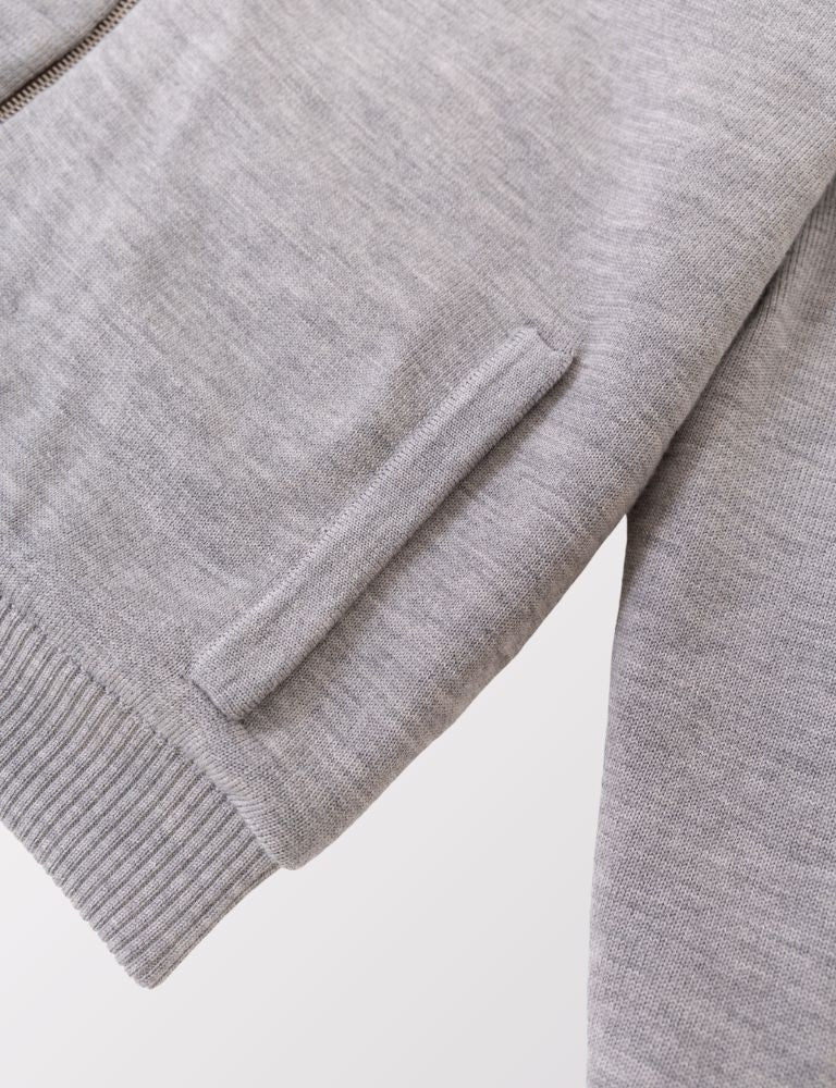 Pothiares Full Fur lined Cardigan | Navy