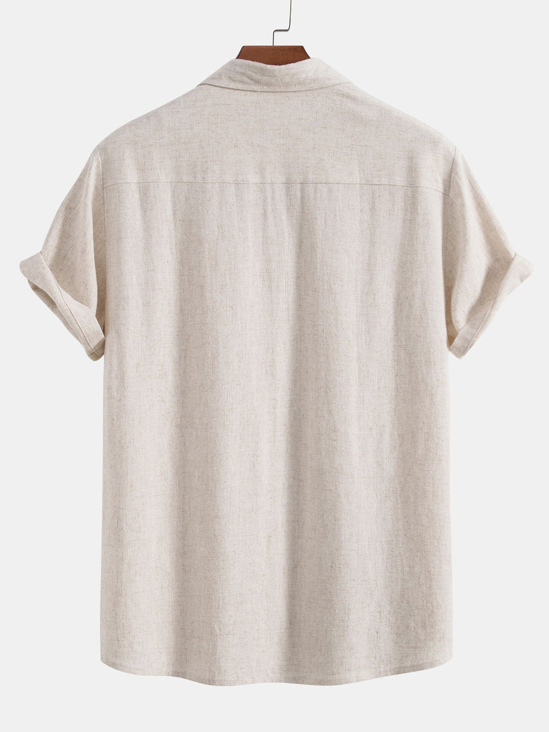 Linen Rayon Mix Button-Up Shirt
