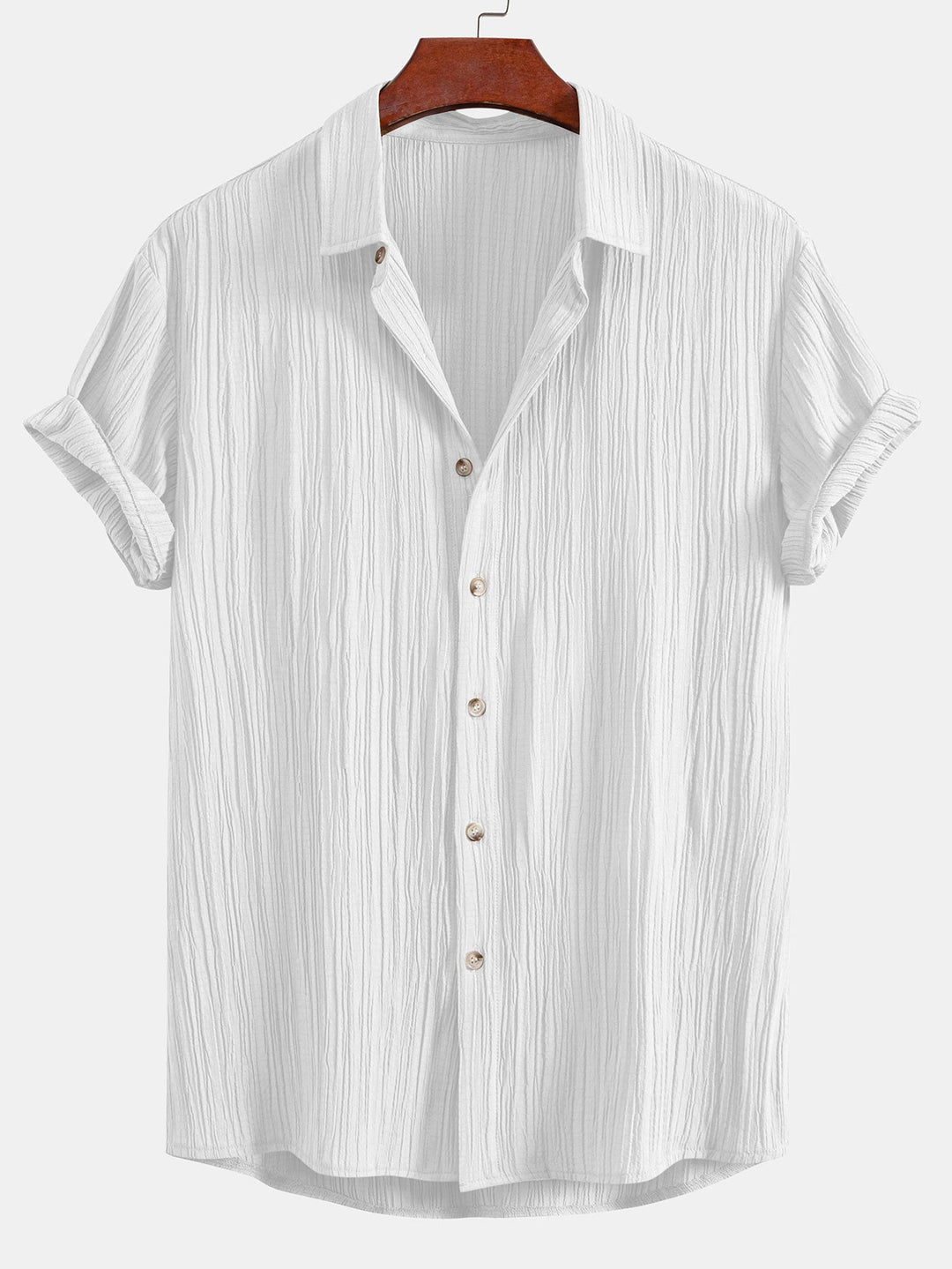 Wrinkled texture Button-down shirt
