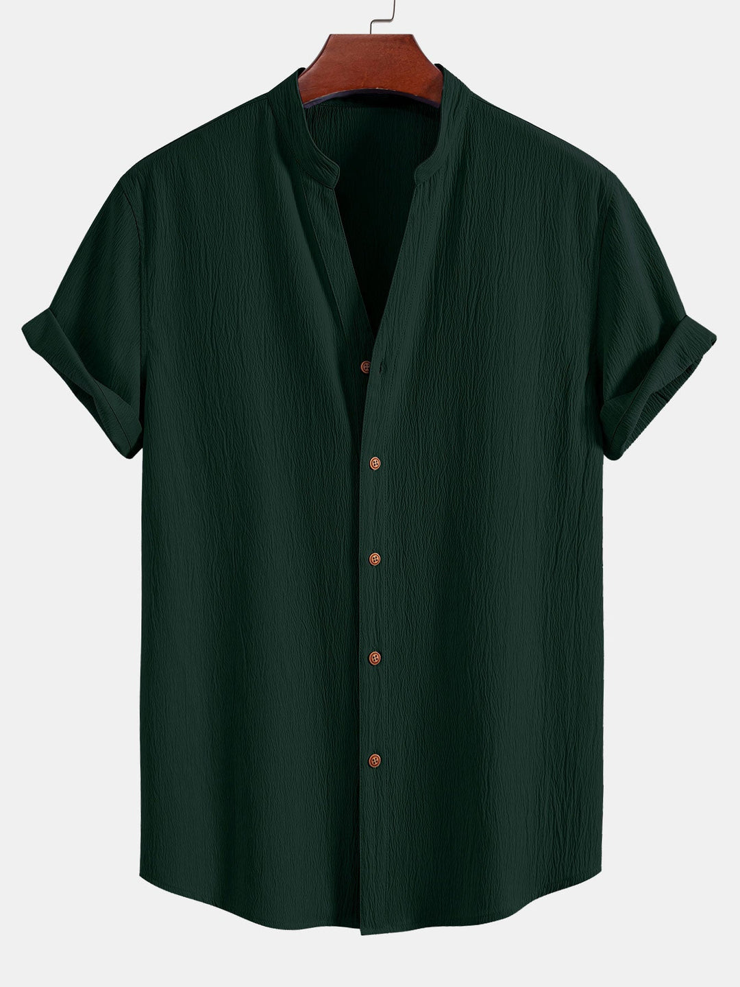 Wrinkled texture shirt & wrinkled Straight pants