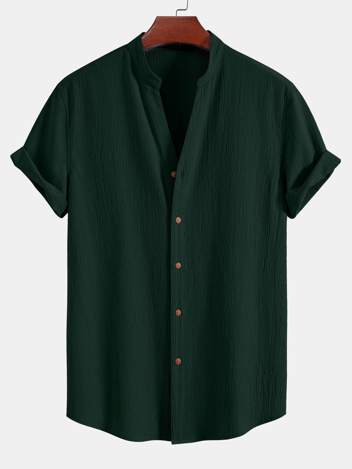 Wrinkled texture shirt & wrinkled Straight pants
