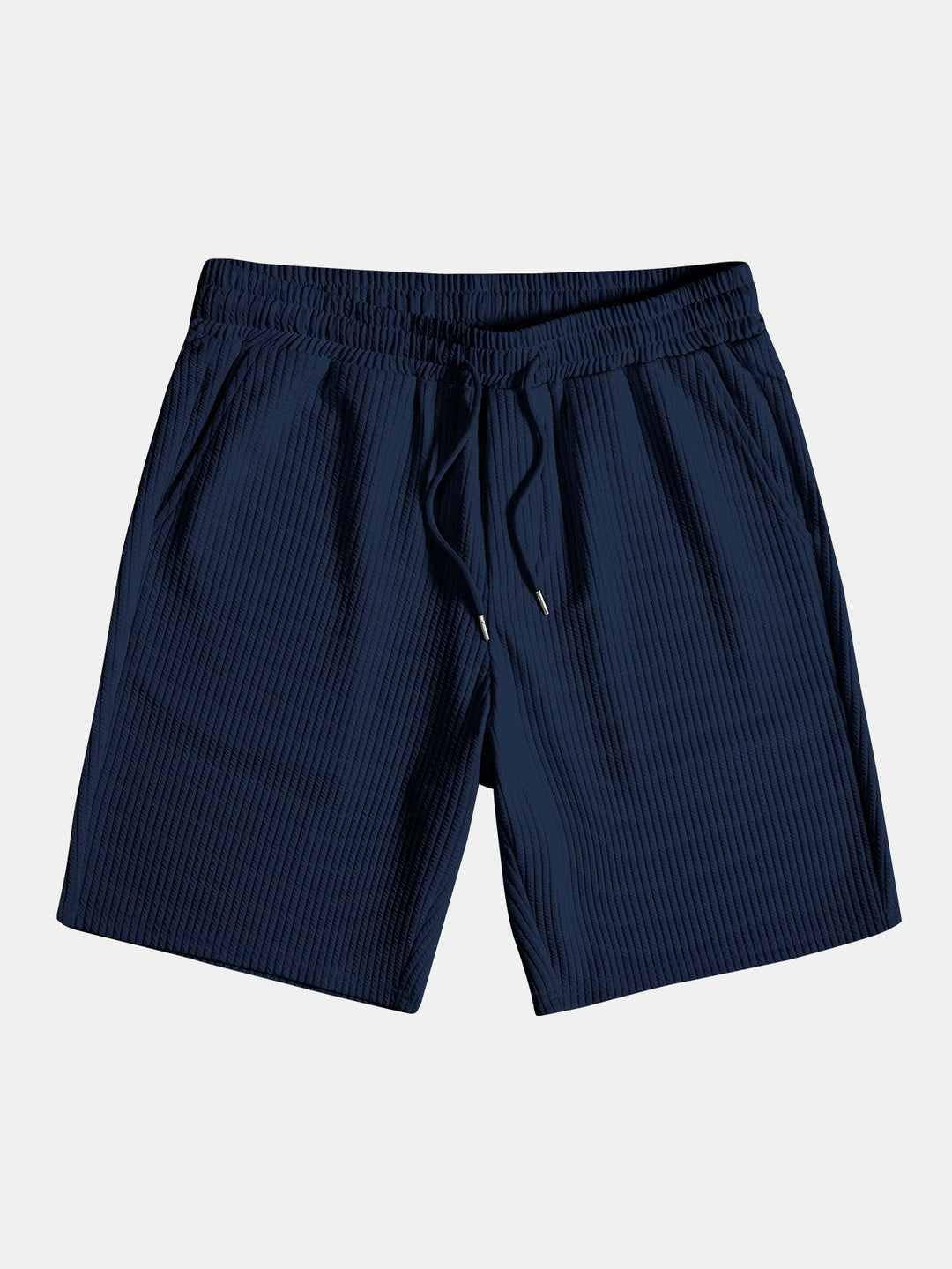 Muscle Fit Ribbed Stand-Up Collar Shirt & Shorts