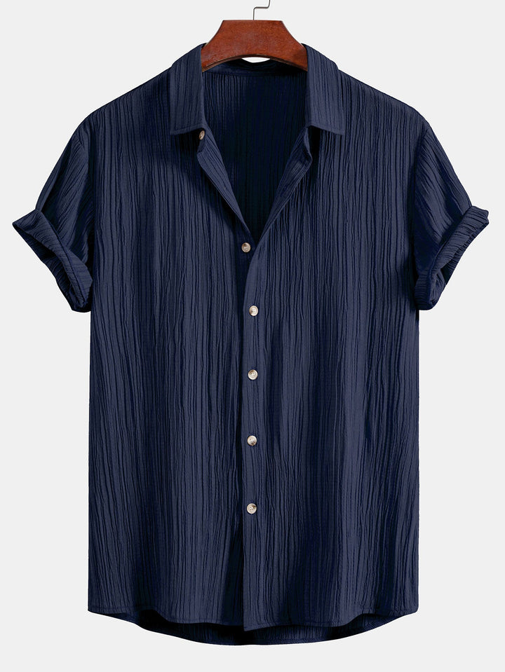 Wrinkled texture Button-down shirt
