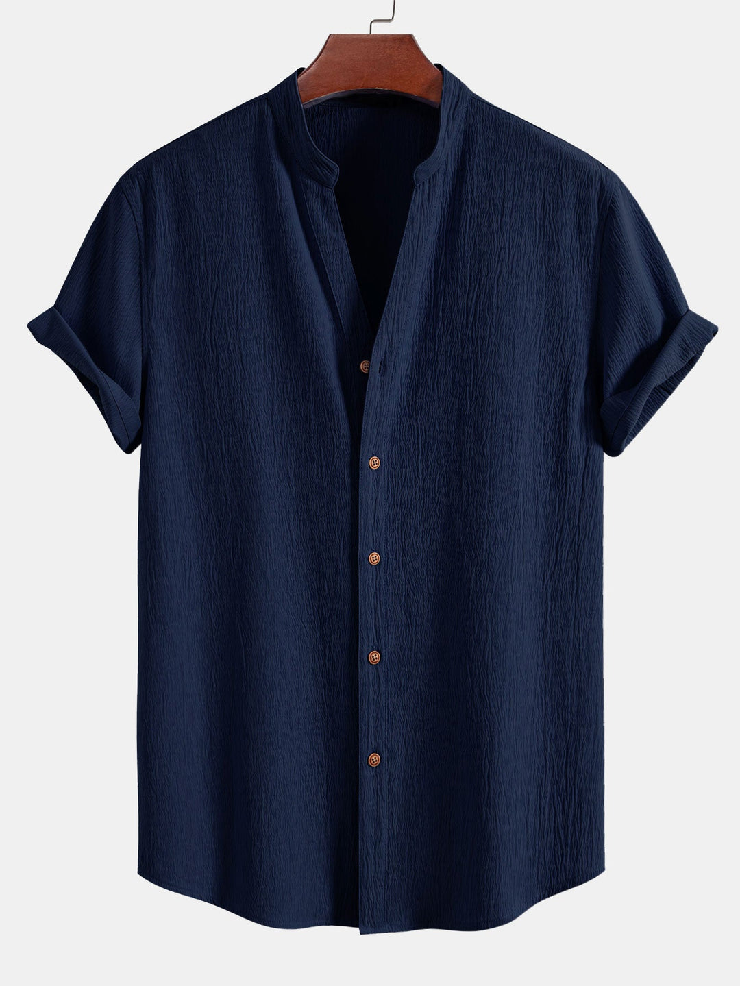 Wrinkled texture shirt & wrinkled Straight pants