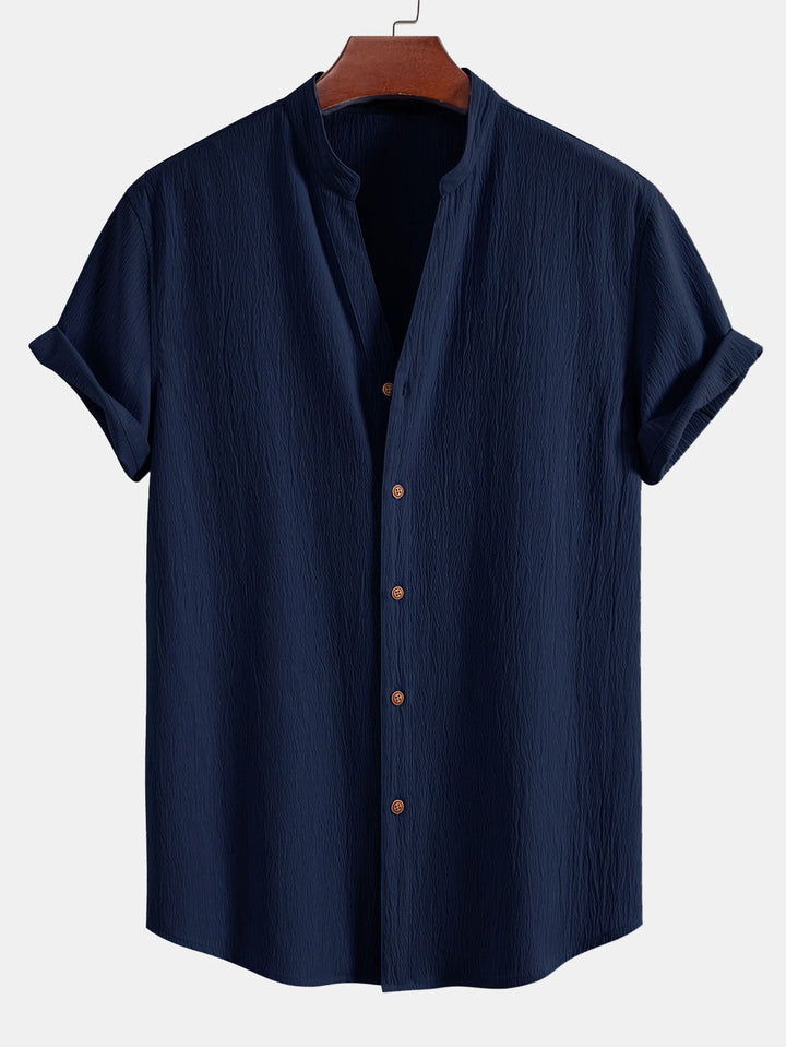 Wrinkled texture shirt & wrinkled Straight pants