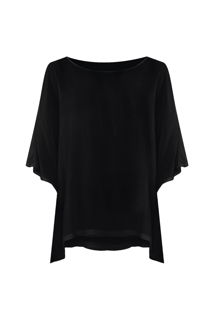 Mali Black Drape Top