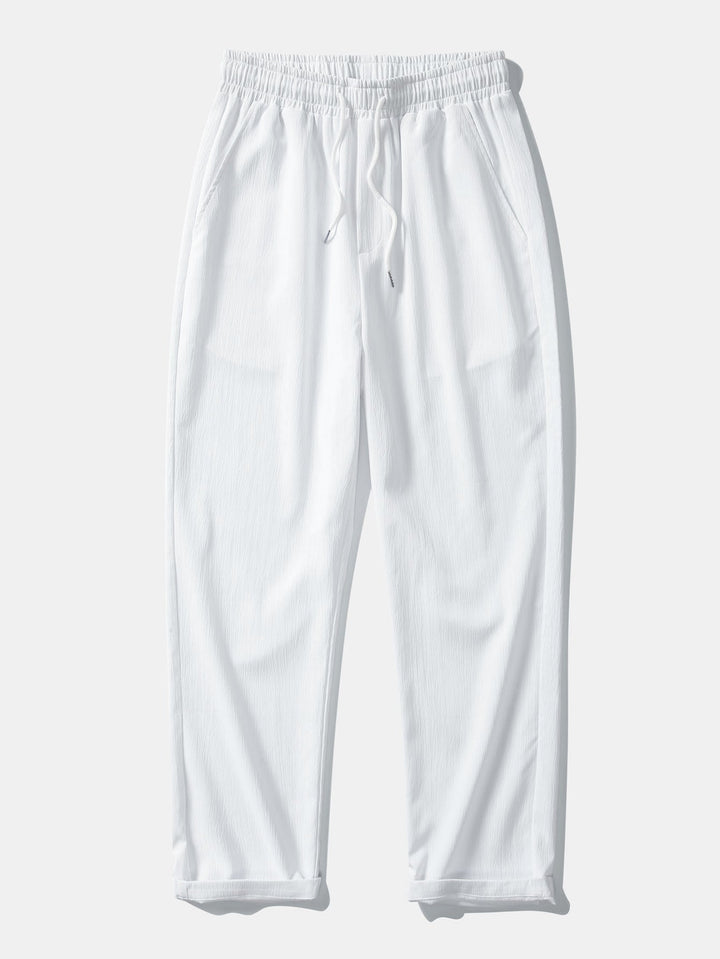 Wrinkled texture shirt & wrinkled Straight pants