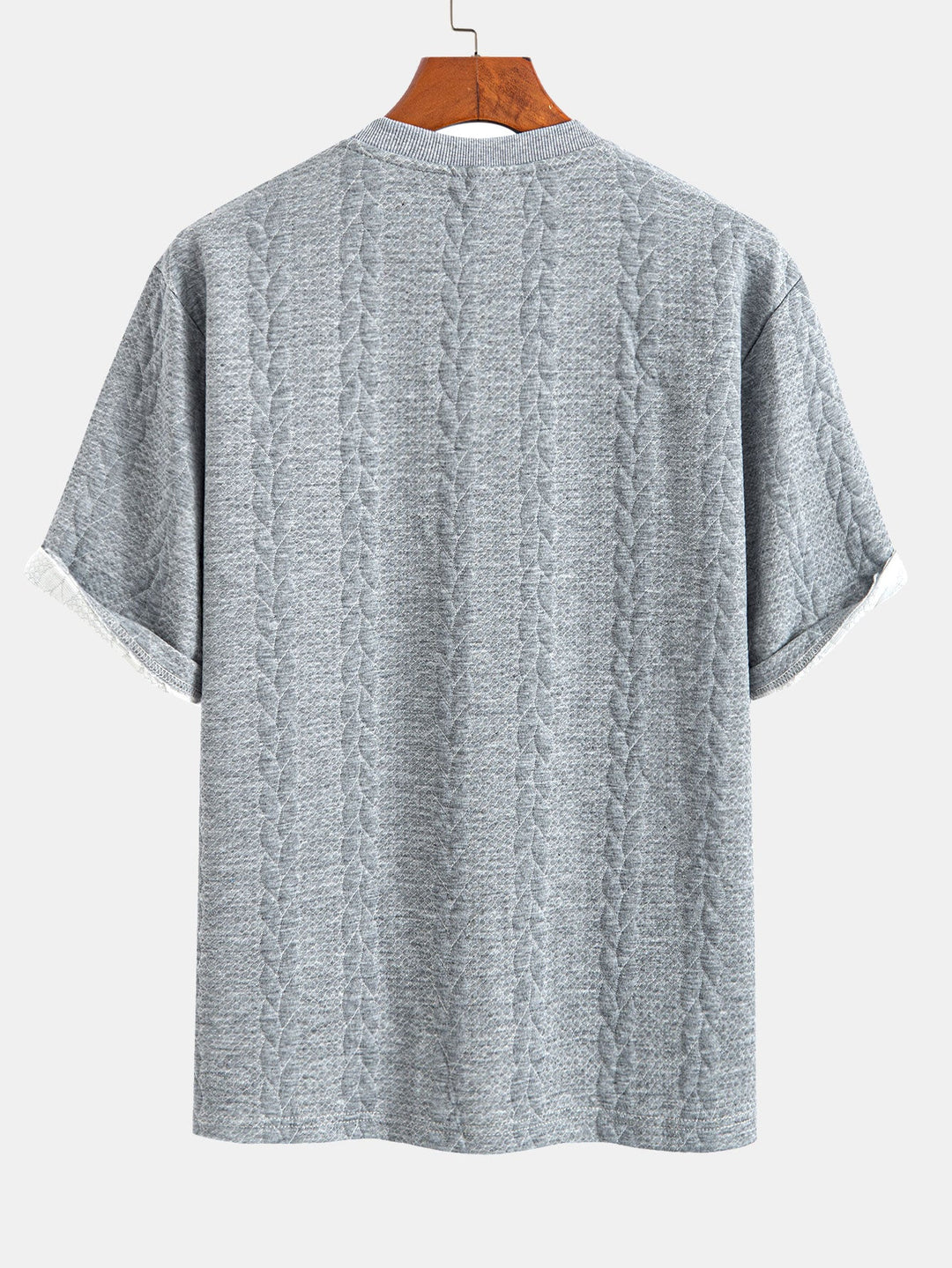 Relax Fit Mid-Length Sleeve Twist Jacquard T-Shirt & Shorts