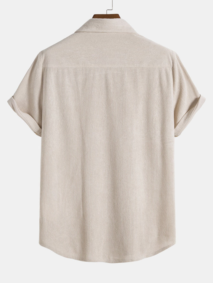Cotton Button-Down Shirt with Short Sleeves