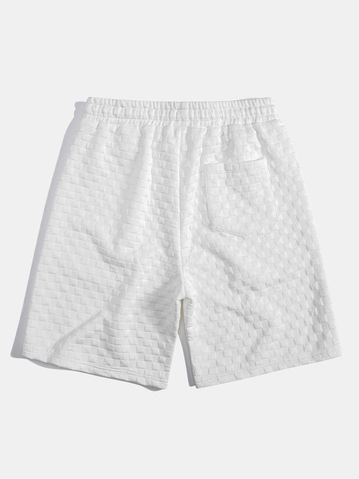 Checkerboard Jacquard Arc Hem Hooded T-Shirt & Checkerboard Jacquard Shorts