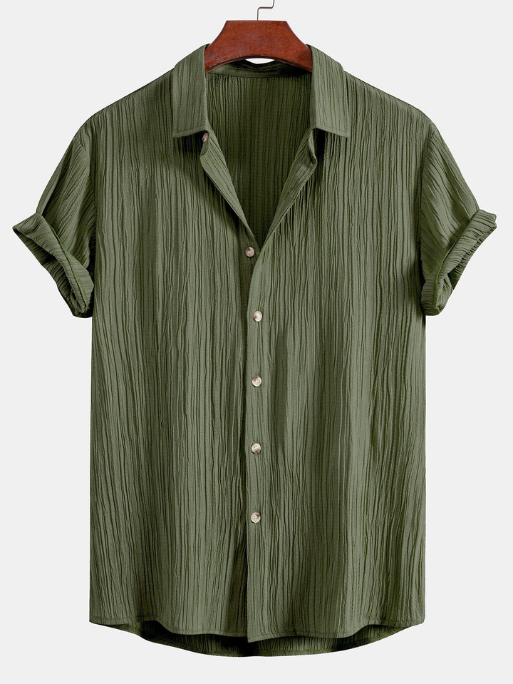 Wrinkled texture Button-down shirt