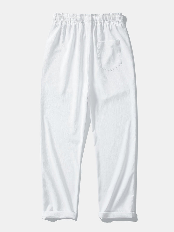 Wrinkled texture shirt & wrinkled Straight pants