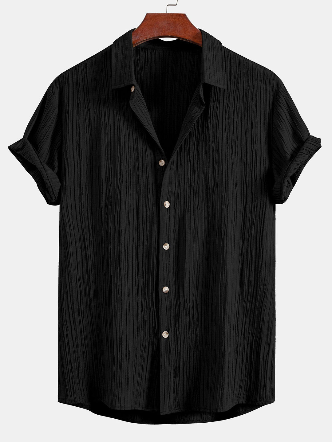 Wrinkled texture Button-down shirt