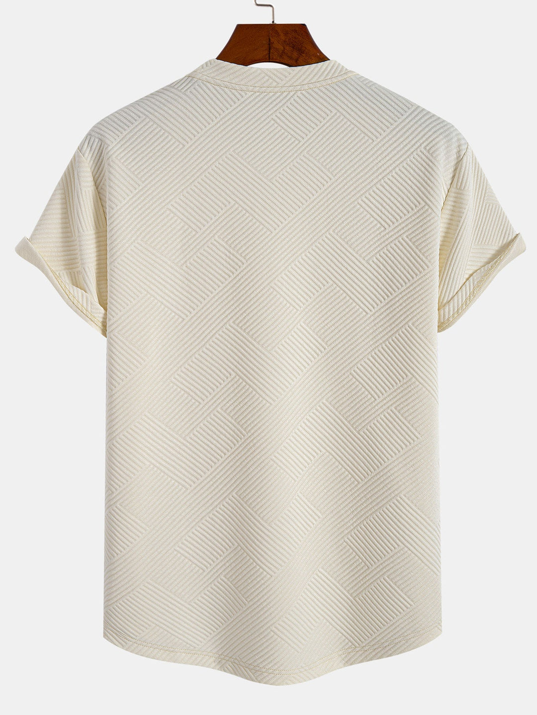 Short Sleeve Striped Jacquard Bow Hem T-Shirt