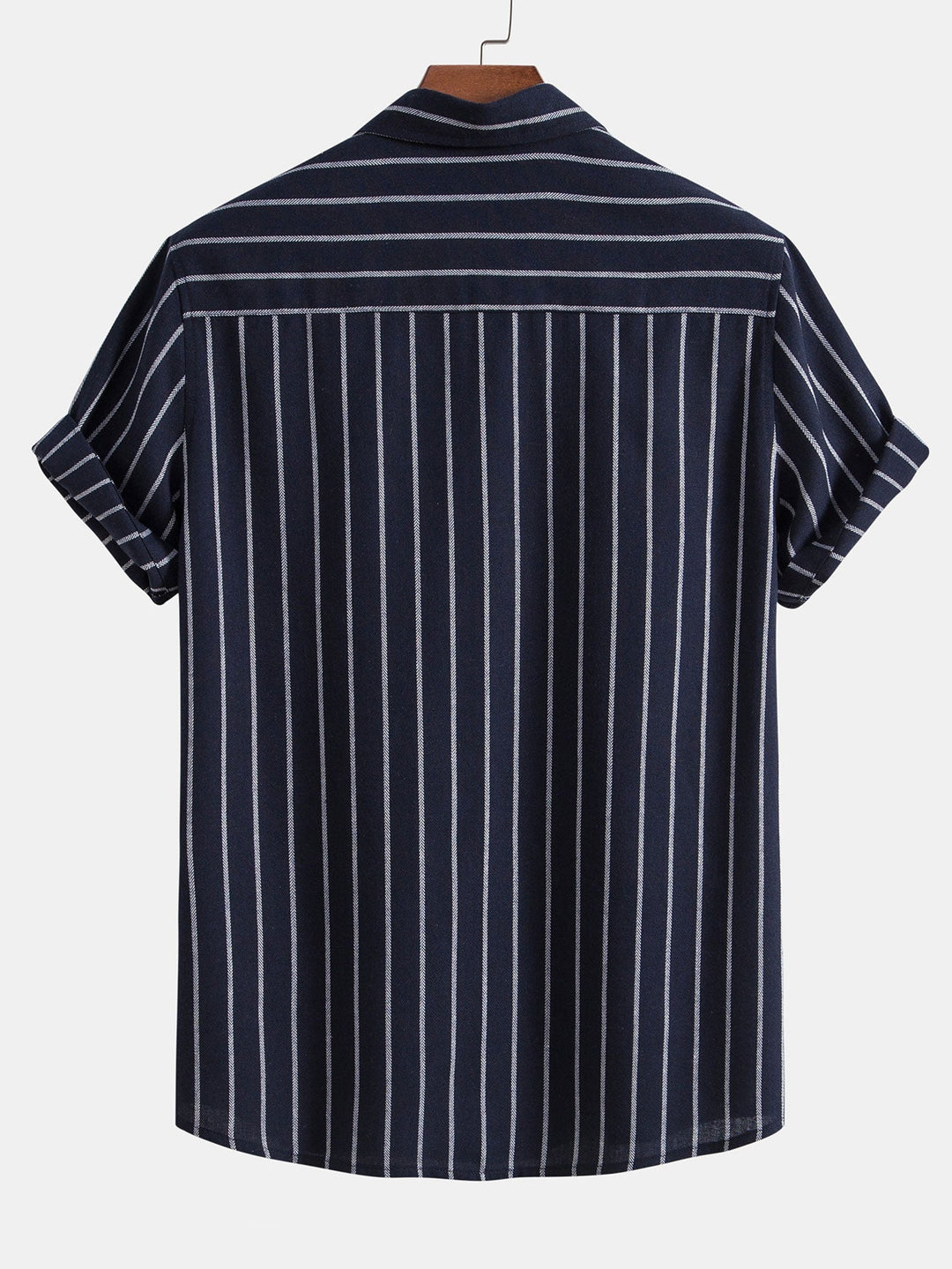 Cotton Blend Striped Button-Down Shirt