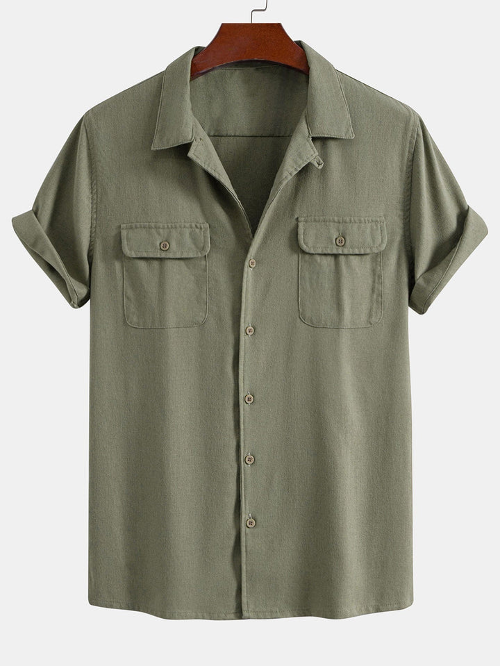 Linen Cuban Shirt with Pockets