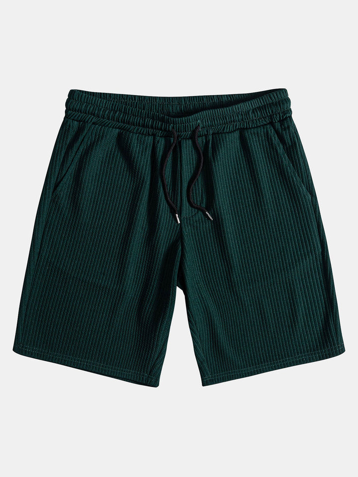 Muscle Fit Ribbed Button-Down Shirt & Shorts