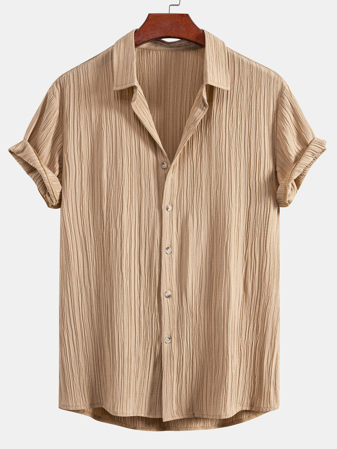 Wrinkled texture Button-down shirt