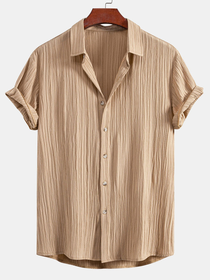 Wrinkled texture Button-down shirt