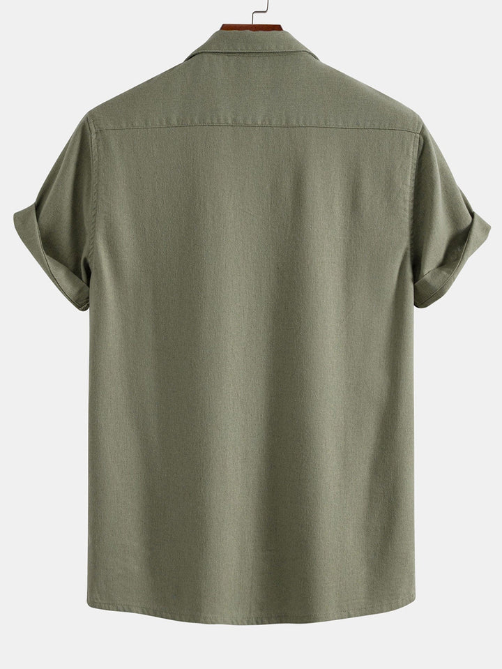 Linen Cuban Shirt with Pockets