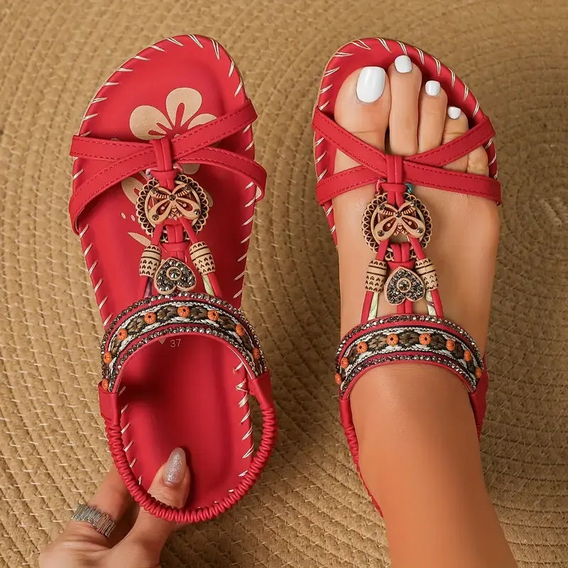 Rhinestone butterfly sandals