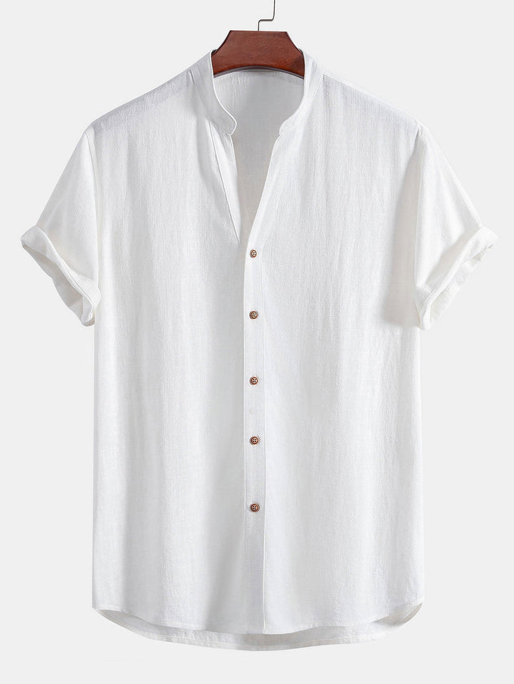 Linen Rayon Mix Shirt & Straight Leg Linen Pants