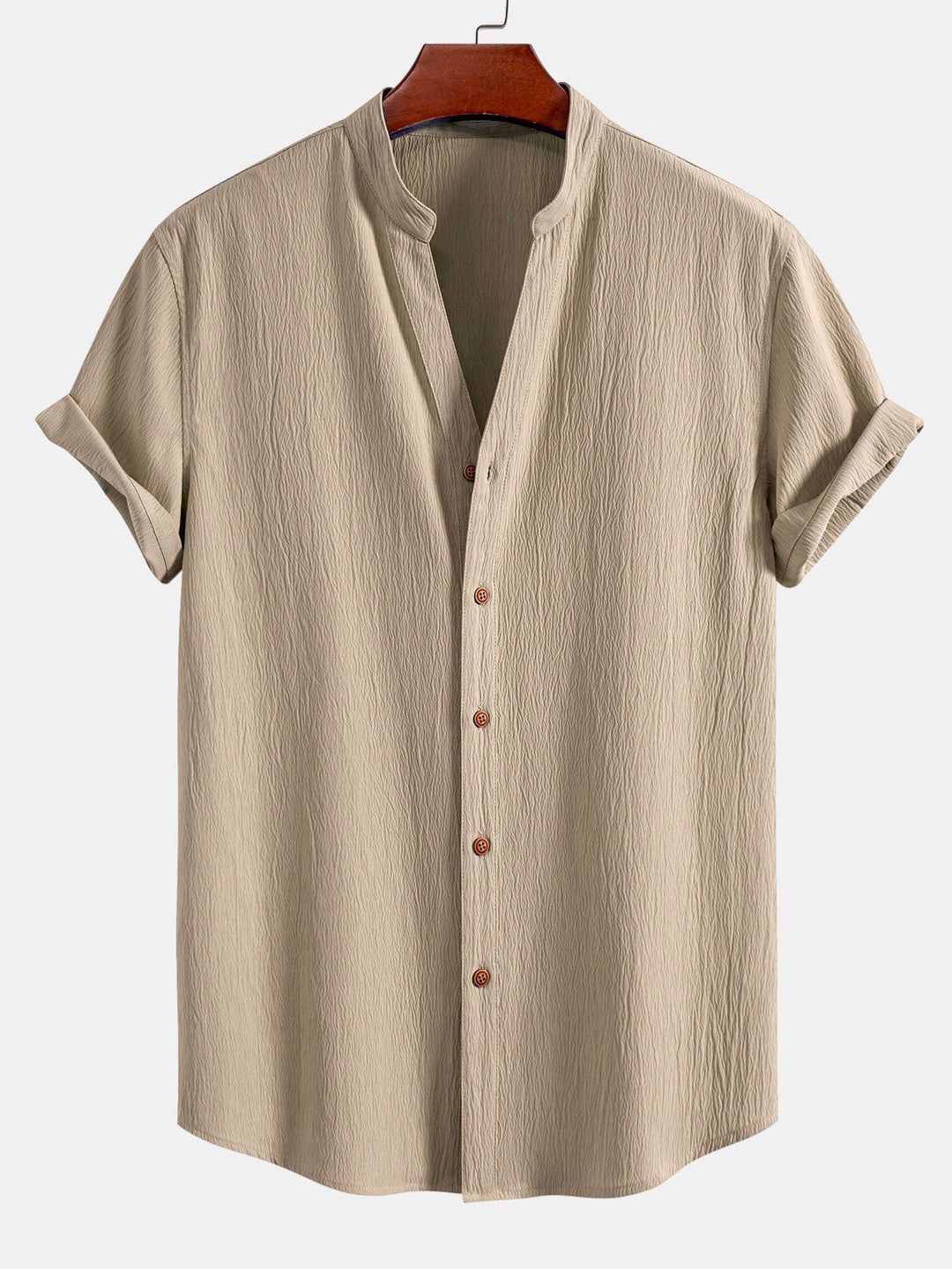 Wrinkled texture shirt & wrinkled Straight pants