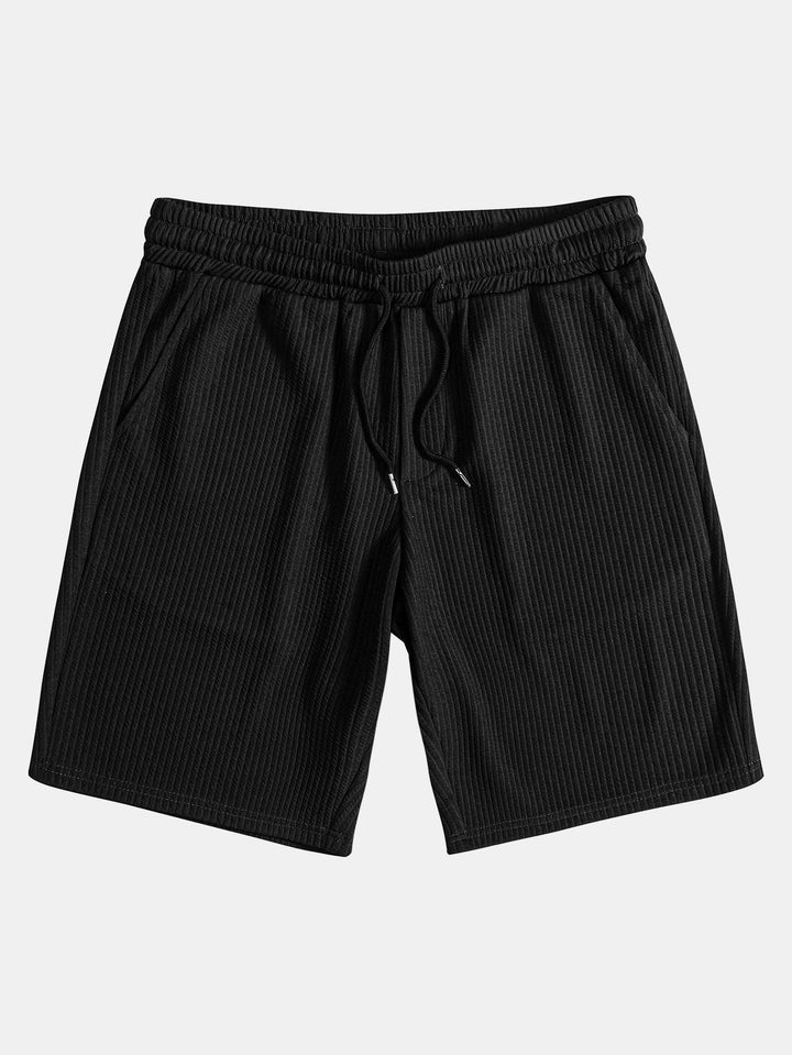 Muscle Fit Ribbed Button-Down Shirt & Shorts