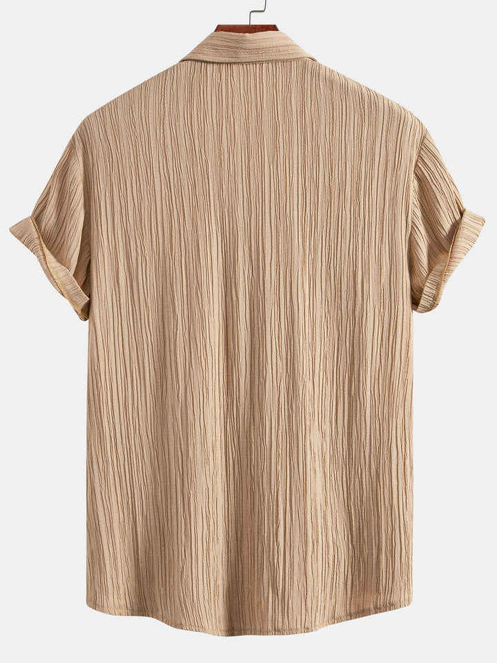 Wrinkled texture Button-down shirt