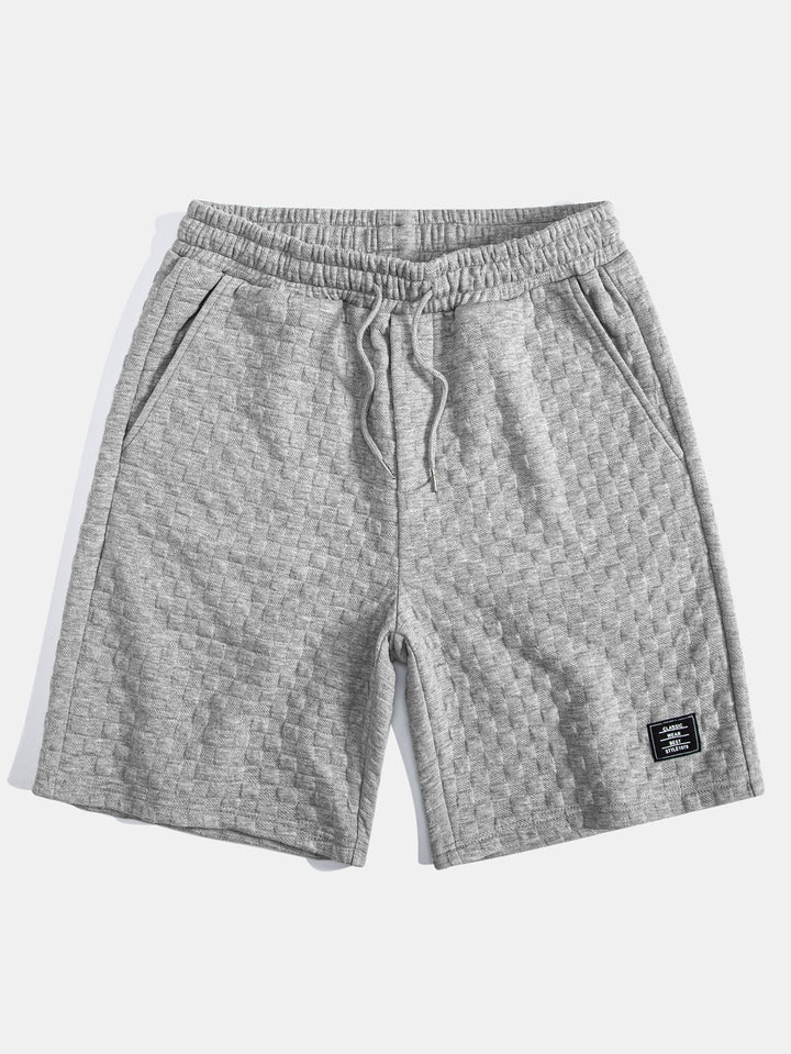 Checkerboard Jacquard Arc Hem Hooded T-Shirt & Checkerboard Jacquard Shorts