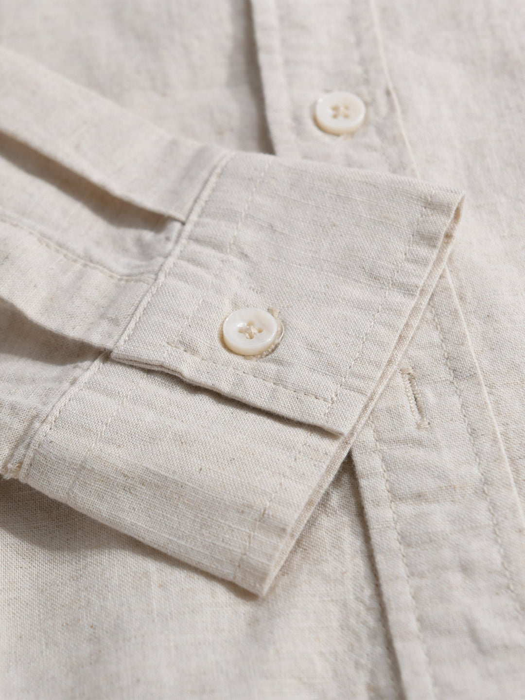 Linen long sleeve cotton shirt with pocket