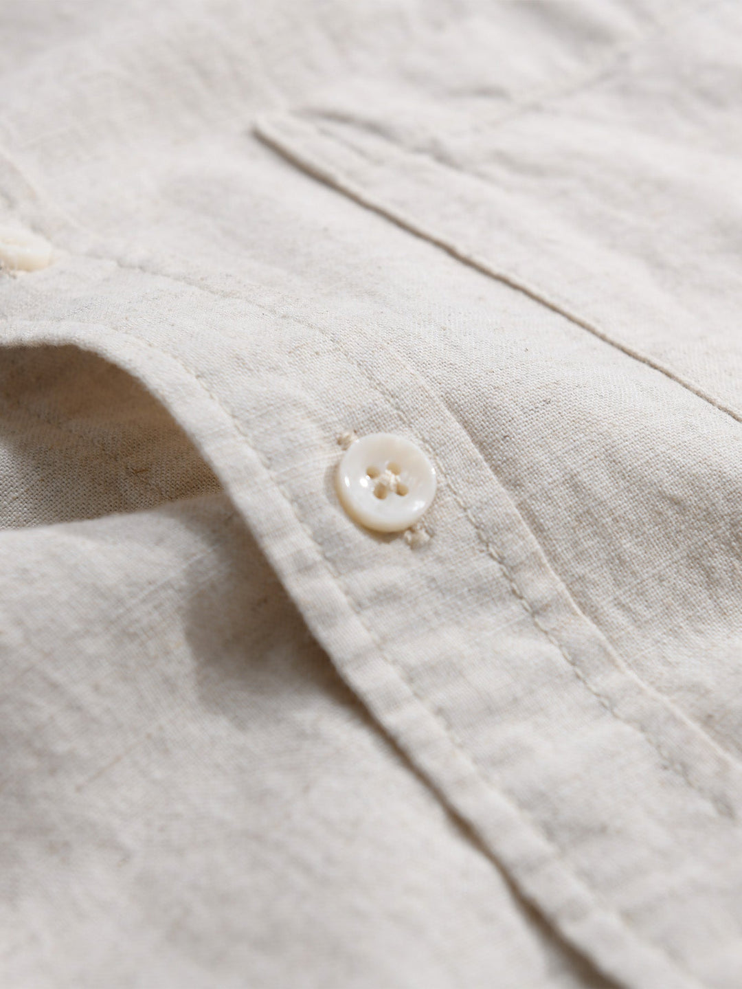 Linen long sleeve cotton shirt with pocket