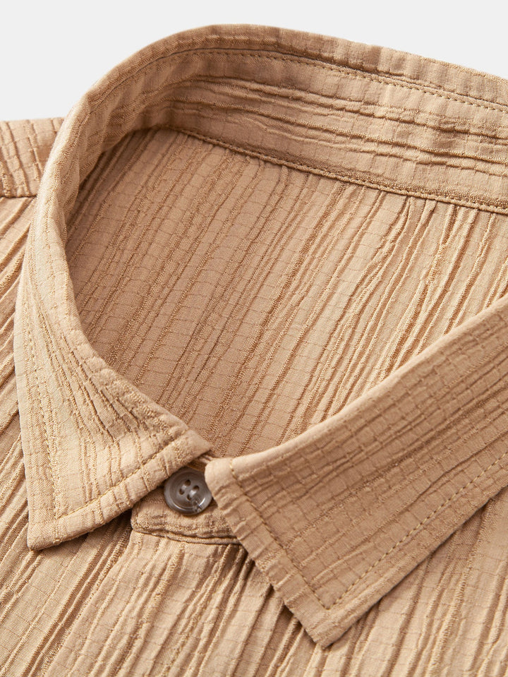 Wrinkled texture Button-down shirt